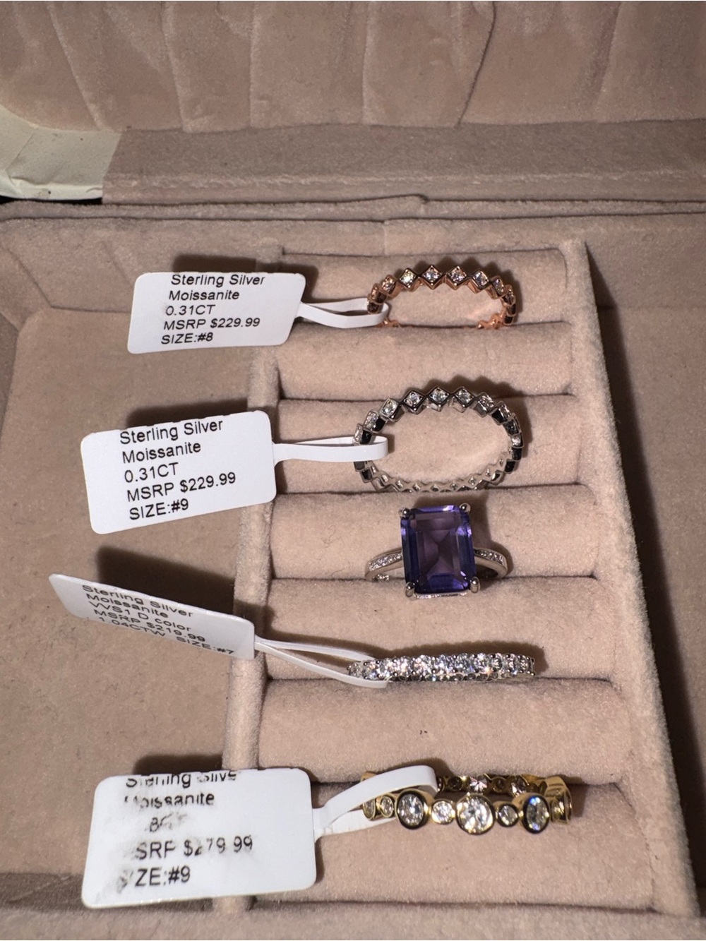 5 rings for $95 - all solid 925 sterling silver